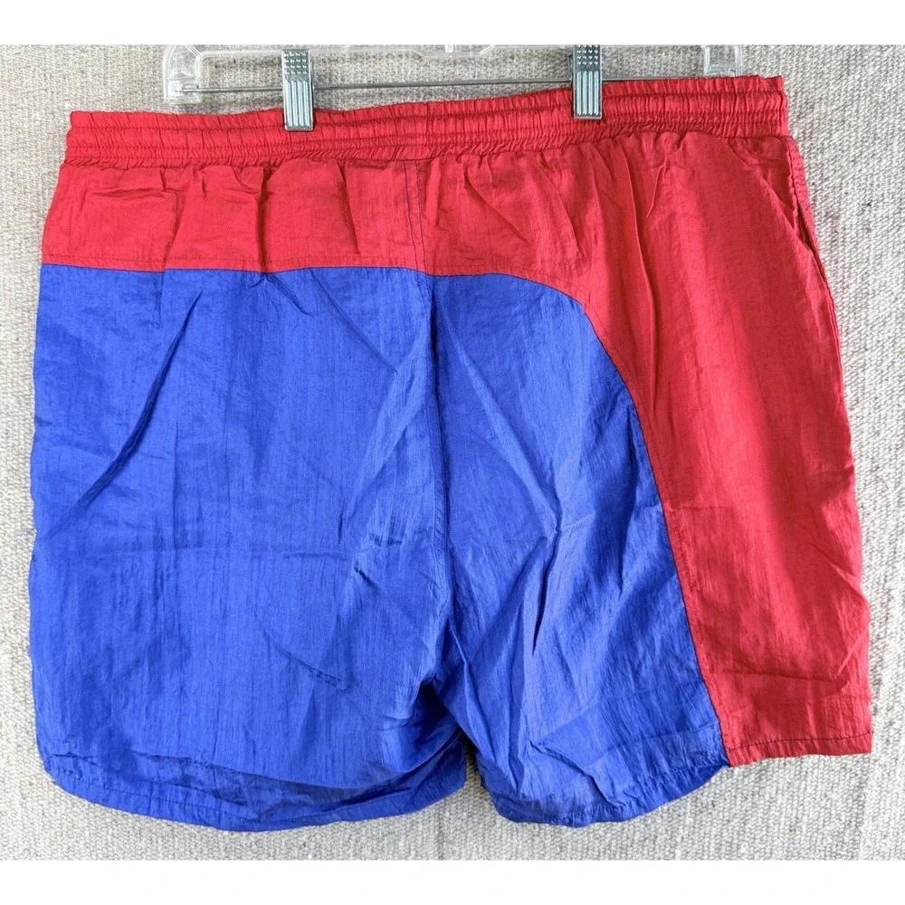 VTG Mens Sz Large Shorts‎ Givenchy Activewear Red Blue Swim Trunks Shorts